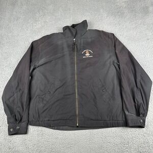 USS Abraham Lincoln Windbreaker Jacket Mens Medium Black Shall Not Perish